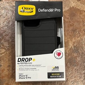 OtterBox Defender Pro Series Black Case for iPhone 12 and iPhone 12 Pro